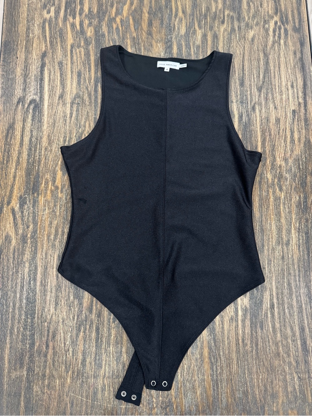 Good American Sculpting Modern Tank Bodysuit Black Size 4 NWOT